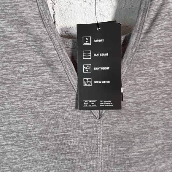 Ideology womens Heathered Keyhole-Back Tank Top storm grey 4X - Picture 4 of 5